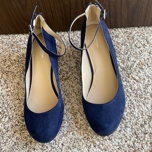 Wedge ankle strap dress shoes